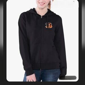 Black Full Zip Hoodie Bengals